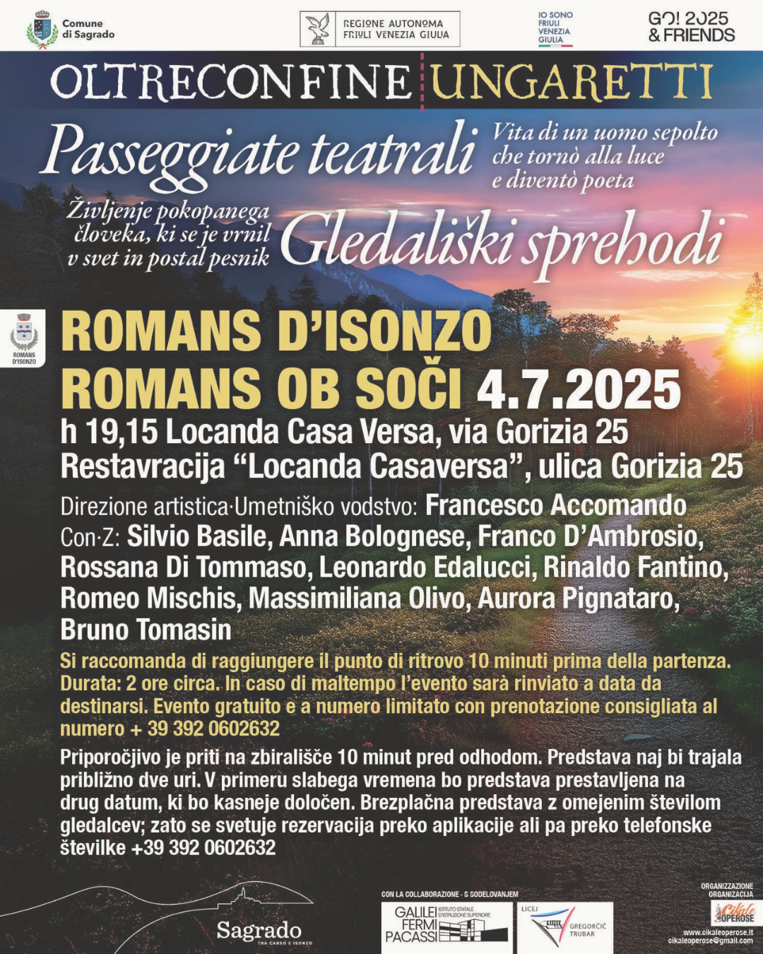 "Oltreconfine Ungaretti", gledališki sprehod