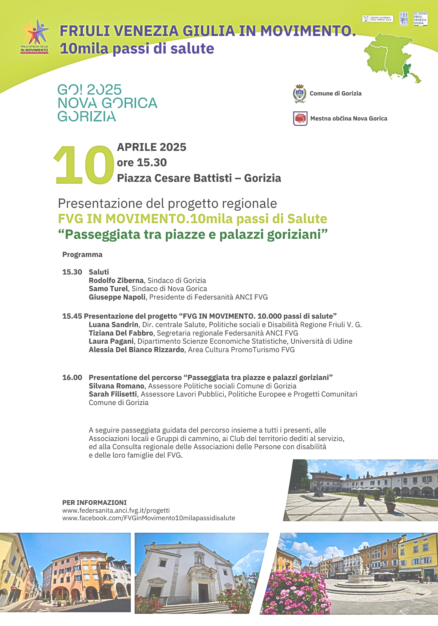 "FVG in movimento, 10mila passi di Salute" il Percorso di Gorizia "FVG in movimento, 10mila passi di Salute" il Percorso di Gorizia