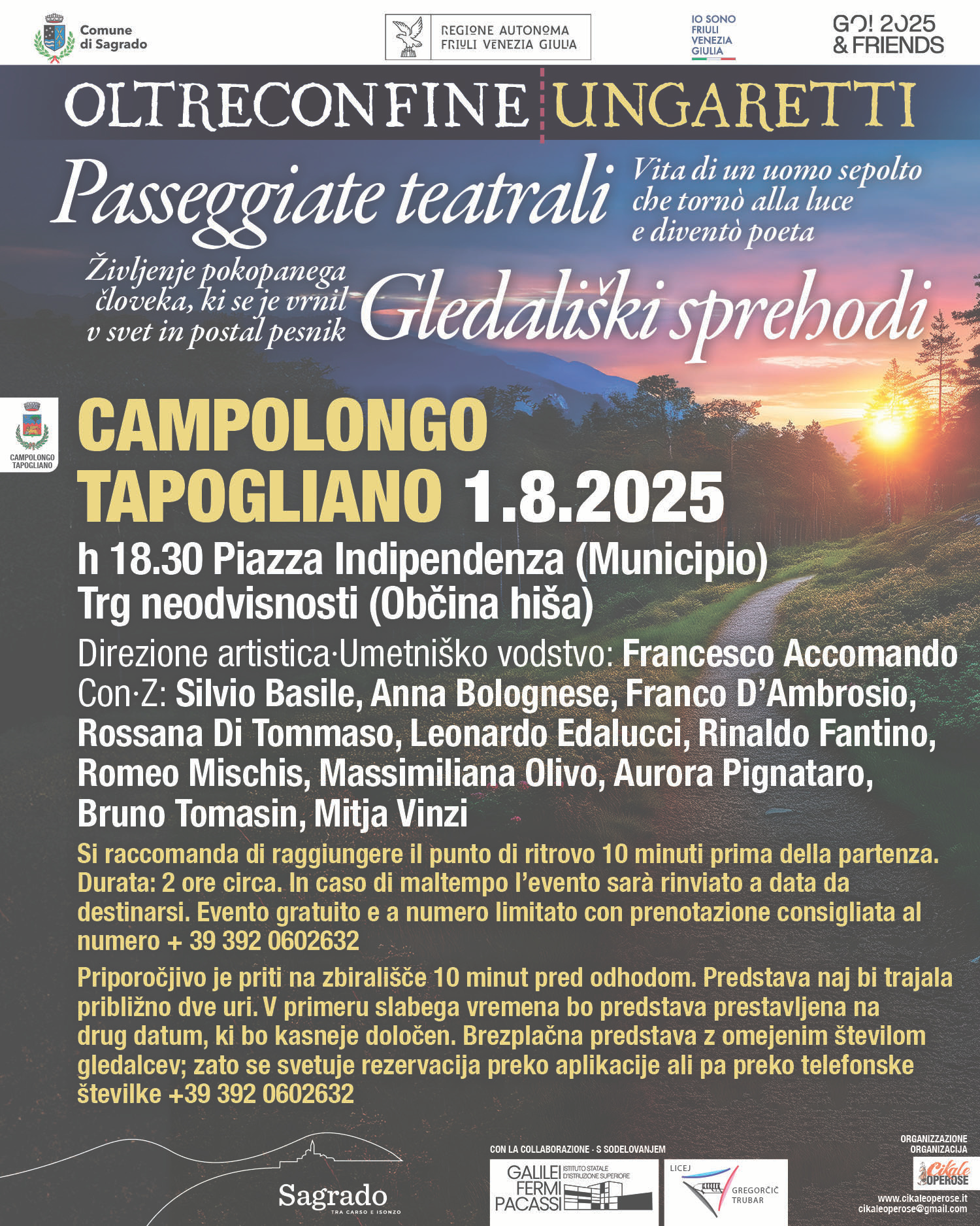 "Oltreconfine Ungaretti", theatrical walk 