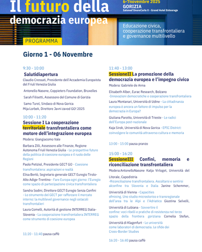 IL FUTURO DELLA DEMOCRAZIA EUROPEA. Educazione civica, cooperazione transfrontaliera e governance multilivello IL FUTURO DELLA DEMOCRAZIA EUROPEA. Educazione civica, cooperazione transfrontaliera e governance multilivello