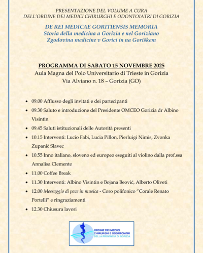 DE REI MEDICAE GORITIENSIS MEMORIA – History of Medicine in Gorizia and the Gorizia Region