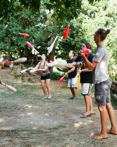Community event in the circus tent on Mačji hrib