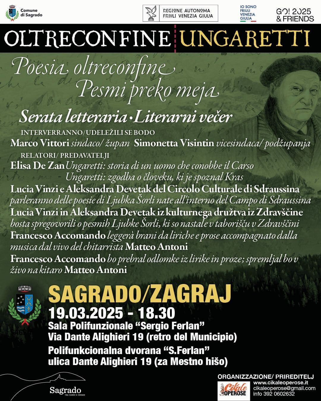 Ottava serata letteraria del progetto "Oltreconfine Ungaretti"