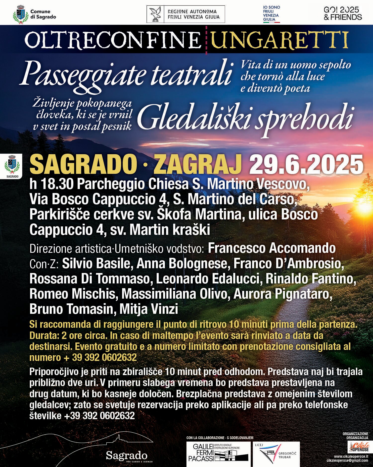 "Oltreconfine Ungaretti", theatrical walk 